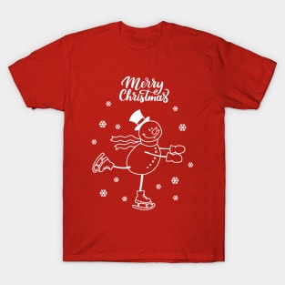 Ice Skating Snowman T-Shirt